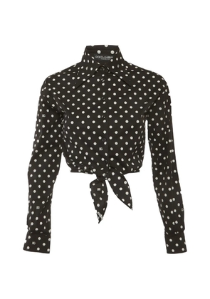 Dolce & Gabbana Pre-Owned polka-dot cropped shirt - Black