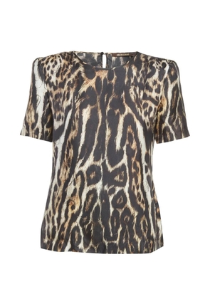 Roberto Cavalli Vintage leopard-print short sleeve top - Brown