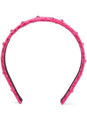 Moschino crystal-embellished jacquard headband - Pink