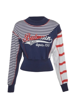 Balmain Pre-Owned logo-print sweatshirt - Blue