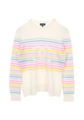 CHANEL Pre-Owned 1986-1988 Coco Mark striped sweater - Neutrals