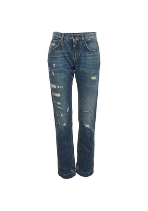 Dolce & Gabbana Pre-Owned Baroque Heart patch jeans - Blue