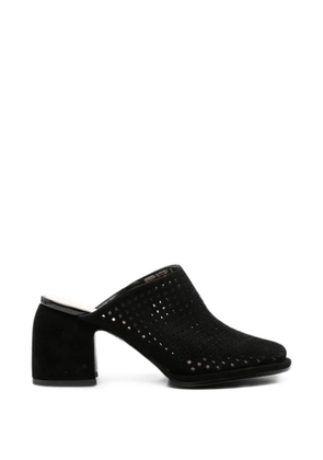 ADRIANNA FERETTI perforated block-heel mules - Black