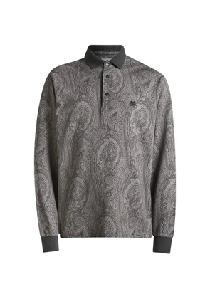 ETRO paisley-print long-sleeve polo shirt - Grey