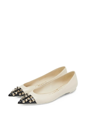 Valentino Garavani Pre-Owned Rockstud pointed ballet flats - Neutrals