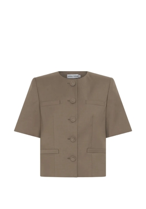 Anna Quan Priestly short-sleeve button-up jacket - Brown