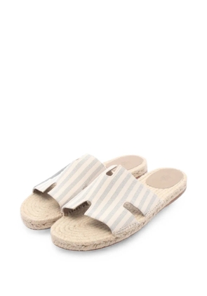 Hermès Pre-Owned Antigua striped espadrilles - Neutrals