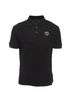 Versace Pre-Owned Medusa embroidered pique polo shirt - Black