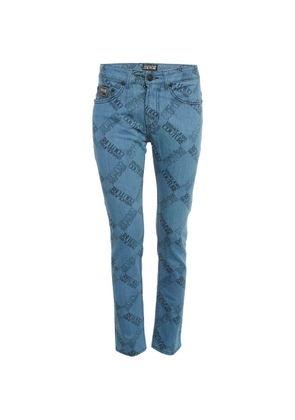 Versace Jeans Couture logo-print skinny jeans - Blue