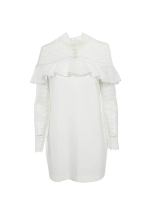 Self-Portrait lace-trim mini dress - White