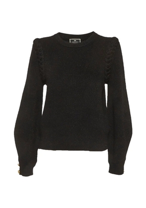 Elisabetta Franchi braided-trim rib-knit sweatshirt - Black