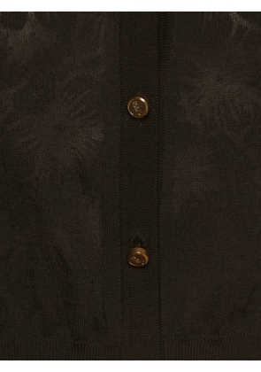 Roberto Cavalli Vintage floral-patterned cropped cardigan - Black