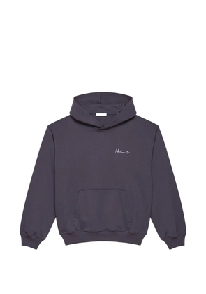 Helmut Lang logo-embroidered hoodie - Blue