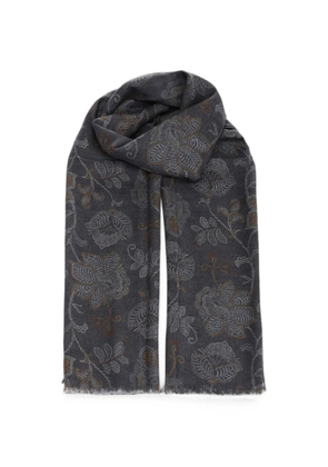 Al Duca D’Aosta 1902 floral-print scarf - Grey