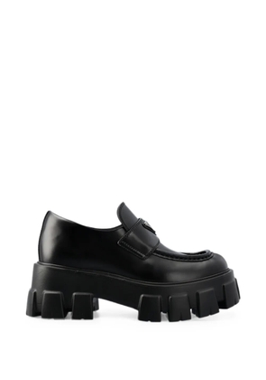 Prada Monolith brushed leather loafers - Black