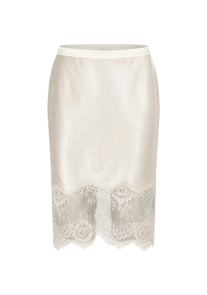HERSKIND Herbert lace-trim midi skirt - Neutrals