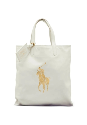 Ralph Lauren Vintage logo-print leather tote bag - White