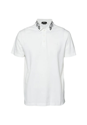 Versace Pre-Owned floral-embroidered polo shirt - White