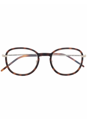 Saint Laurent Eyewear tortoiseshell-frame glasses - Brown