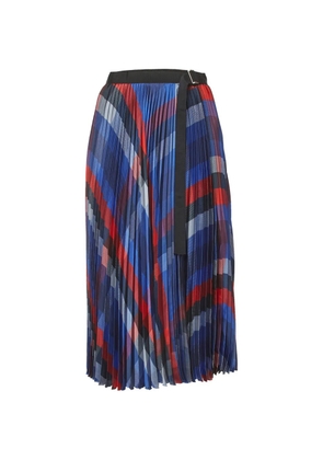 sacai 2022 plaid maxi skirt - Blue