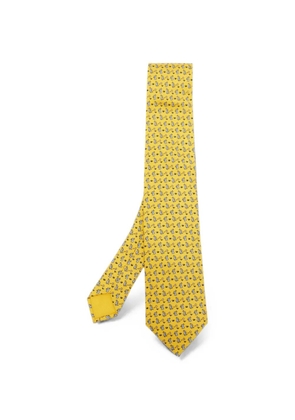 Hermès Pre-Owned Rabbit Soccer print tie - Yellow