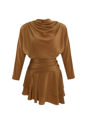 OCCLEUS Janis draped mini dress - Brown