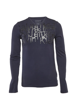Calvin Klein logo-print V-neck sweater - Blue