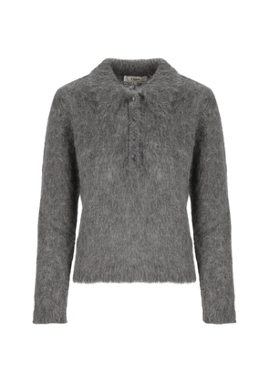 Chloé brushed-finish polo-shirt - Grey