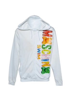 Moschino Pre-Owned logo-print zip-up hoodie - White