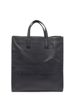 Ferragamo Pre-Owned debossed-logo leather tote bag - Black