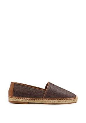 Brunello Cucinelli woven suede-panelled espadrilles - Brown