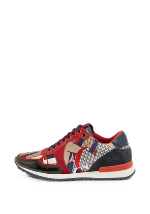 Carolina Herrera Vintage low-top satin-suede sneakers - Red