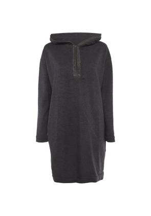 Brunello Cucinelli Vintage hooded mini dress - Grey