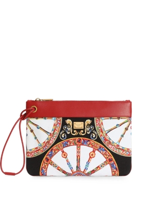 Dolce & Gabbana toiletry bag in Carretto-print canvas - White