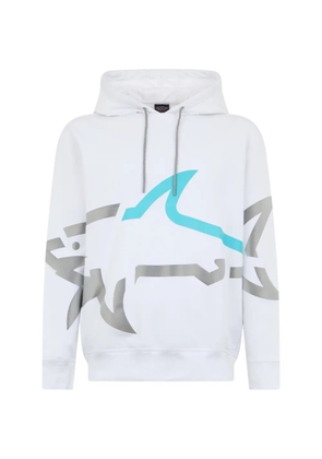 Paul & Shark logo-print drawstring hoodie - White