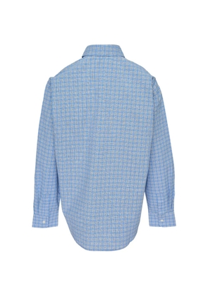 Mardi Mercredi check-pattern logo-embroidered shirt - Blue