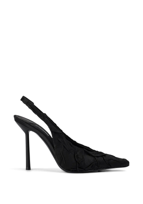 Le Silla Clivage ruched-satin pumps - Black