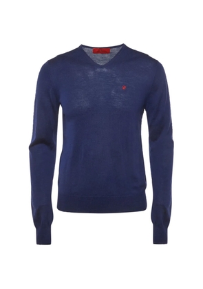 Carolina Herrera Vintage logo-embroidered sweater - Blue