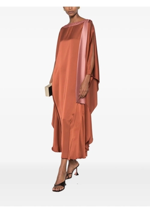 LE RJTANGE satin-finish draped dress - Brown