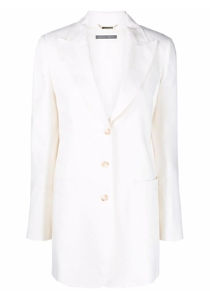 Alberta Ferretti longline single-breasted blazer - White