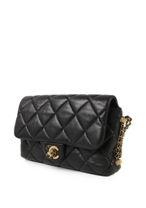 CHANEL Pre-Owned CC diamond-quilted flap shoulder bag - Black