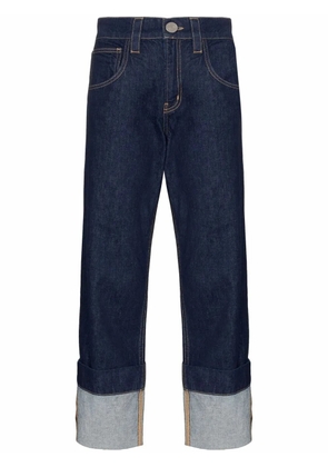 FRAME turn-up hem cropped jeans - Blue