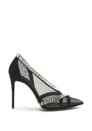 Casadei Julia Heaven rhinestone-embellished mesh pumps - Black
