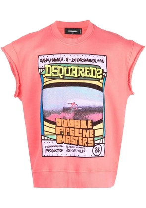 DSQUARED2 logo-print sleeveless sweatshirt - Pink