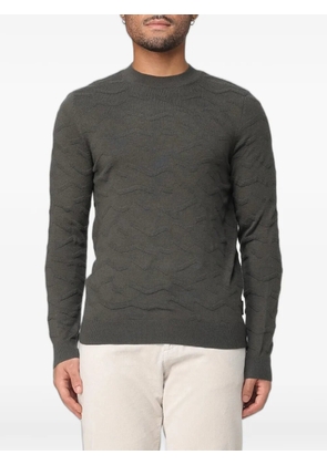 Emporio Armani textured-knit sweater - Green
