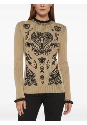 Red Valentino Vintage heart-detail rib-knit sweater - Neutrals