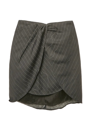 Off-White Pre-Owned pinstripe layered mini skirt - Grey