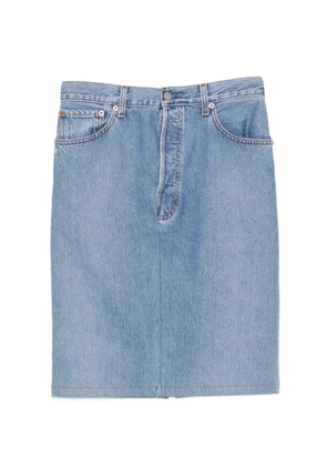 Bless front-slit denim skirt - Blue