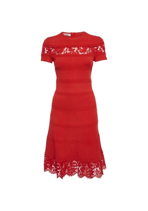Valentino Garavani Pre-Owned lace-trim mini dress - Red