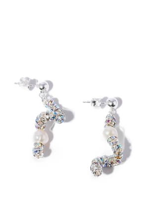 Pearl Octopuss. Y Tiny Snakes crystal-embellished earrings - Silver